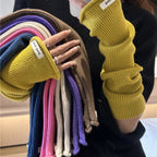 ‌Cascading Knit Sleeve Covers Cozy Elegance for Layered Style (MAC312)