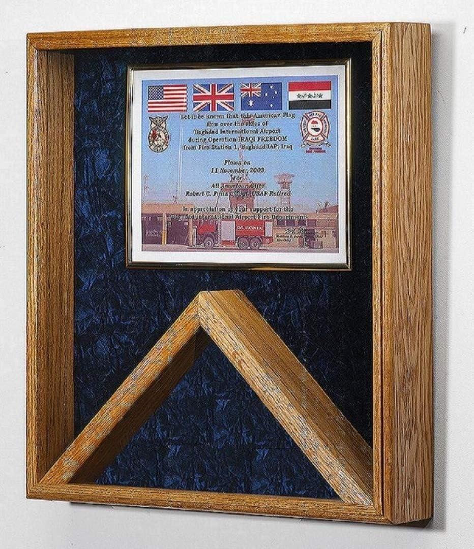 Military Medal and Flag Display Case - Oak Shadow Box. The Military Gift Store