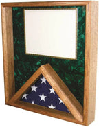 Military Medal and Flag Display Case - Oak Shadow Box. The Military Gift Store