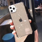 Case For iPhone 13 Pro Max Glitter Shockproof Transparent Phone Case For iPhone 12 11 Pro Max XR XS Max X 7 8 Plus Soft Clear Cover Shiny Case Scratch Resistant Soft Thin Shockproof Case Stevvex