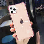 Case For iPhone 13 Pro Max Glitter Shockproof Transparent Phone Case For iPhone 12 11 Pro Max XR XS Max X 7 8 Plus Soft Clear Cover Shiny Case Scratch Resistant Soft Thin Shockproof Case Stevvex