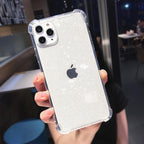 Case For iPhone 13 Pro Max Glitter Shockproof Transparent Phone Case For iPhone 12 11 Pro Max XR XS Max X 7 8 Plus Soft Clear Cover Shiny Case Scratch Resistant Soft Thin Shockproof Case Stevvex