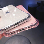 Case For iPhone 13 Pro Max Glitter Shockproof Transparent Phone Case For iPhone 12 11 Pro Max XR XS Max X 7 8 Plus Soft Clear Cover Shiny Case Scratch Resistant Soft Thin Shockproof Case Stevvex