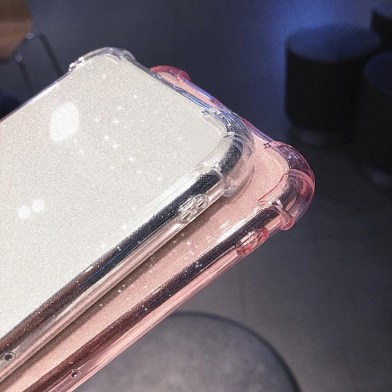 Case For iPhone 13 Pro Max Glitter Shockproof Transparent Phone Case For iPhone 12 11 Pro Max XR XS Max X 7 8 Plus Soft Clear Cover Shiny Case Scratch Resistant Soft Thin Shockproof Case Stevvex