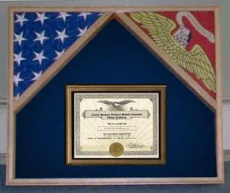 Military Flag Case For 2 Flags and Certificate Display Case The Military Gift Store