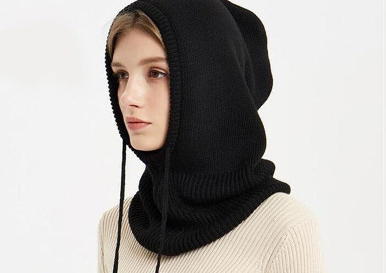 Cashmere Winter Knitted Hat Beanie Women Scarf Skellies Beanies Winter Hats For Women Men Cap Solid Bonnet Mask Brand Hat Balaclava Shawl Women Winter Hat Soft Knitted Hooded Neck Collar Cap Beanie Hat Warm Scarf Unisex Bonnet Hooded Scarf Hat Stevvex