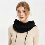 Cashmere Winter Knitted Hat Beanie Women Scarf Skellies Beanies Winter Hats For Women Men Cap Solid Bonnet Mask Brand Hat Balaclava Shawl Women Winter Hat Soft Knitted Hooded Neck Collar Cap Beanie Hat Warm Scarf Unisex Bonnet Hooded Scarf Hat Stevvex