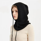 Cashmere Winter Knitted Hat Beanie Women Scarf Skellies Beanies Winter Hats For Women Men Cap Solid Bonnet Mask Brand Hat Balaclava Shawl Women Winter Hat Soft Knitted Hooded Neck Collar Cap Beanie Hat Warm Scarf Unisex Bonnet Hooded Scarf Hat Stevvex