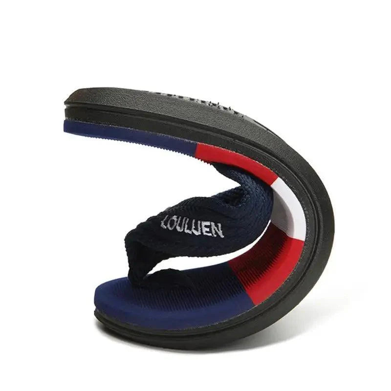 Casual  Men Blue Summer Flip Flops High Quality Men Flip Flops Breathable Beach Slippers Outdoor Cool Simple Design Comfortable Walking Sandals Stevvex