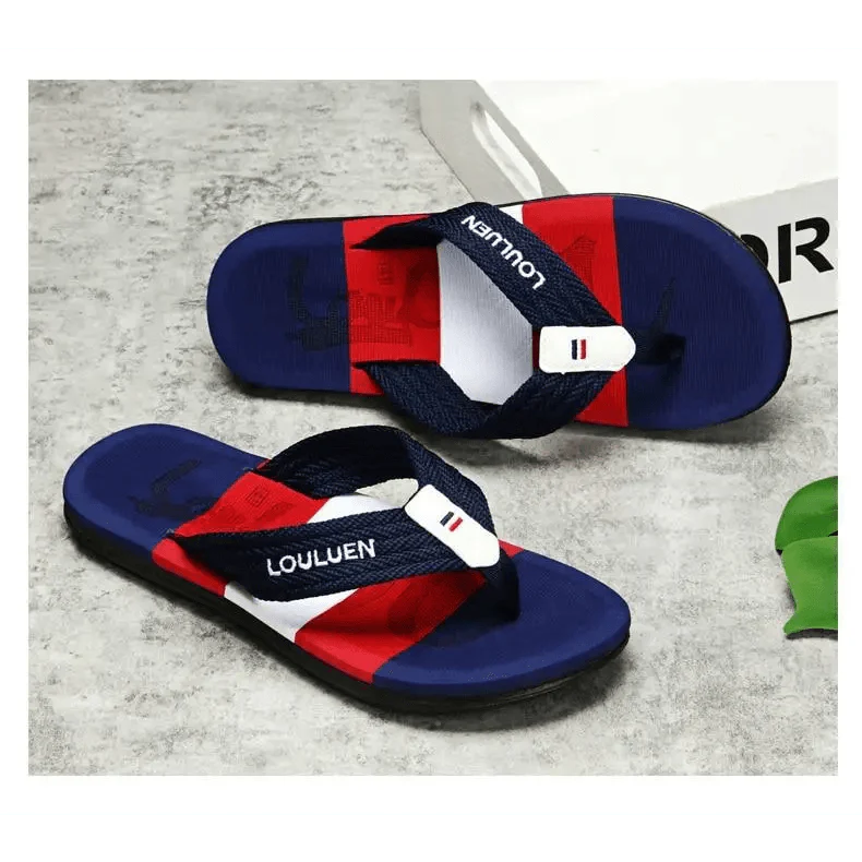 Casual  Men Blue Summer Flip Flops High Quality Men Flip Flops Breathable Beach Slippers Outdoor Cool Simple Design Comfortable Walking Sandals Stevvex