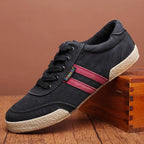 Casual Round Toe High Quality Mens Canvas Flat Solid Summe Lace Up Breathable Flat Casual Sneakers Sports Flats Men Casual Walking Sneakers Comfortable Soft Design Stevvex