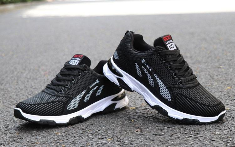 Casual Sneakers Cushioning Outdoor Running Shoes For Men Non-slip Sport Shoes Professional Athletic Training Men Air Trail Mesh Sneakers Walking Cross Training Tennis Sports Sneakers Stevvex