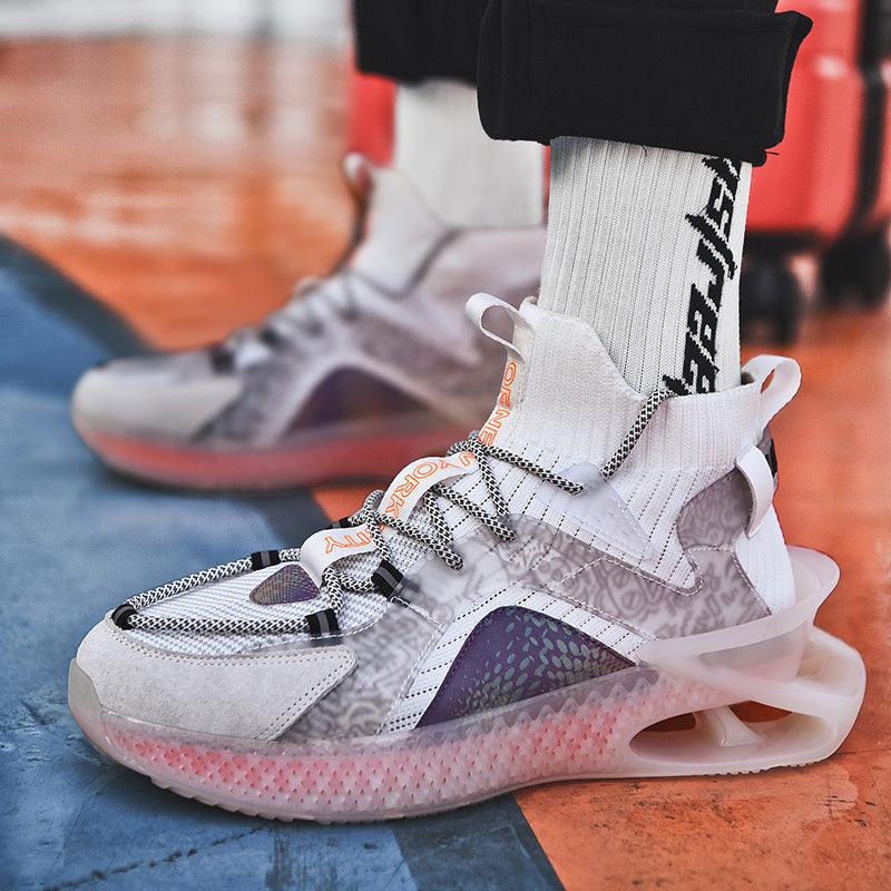 Casual Sports Socks Knit Men's Soft And Breathable Walking Fashion Luminous Sports High Top Fashion Sneakers Running Gym Sports Walking Non Slip Shoes Breathable Stylish Modern Unisex Sneakers Stevvex