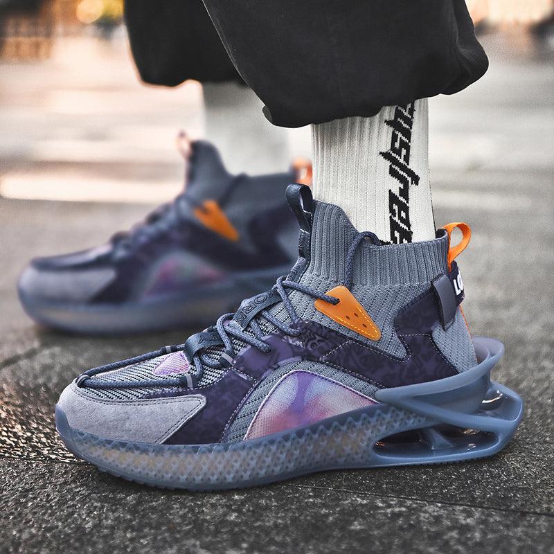 Casual Sports Socks Knit Men's Soft And Breathable Walking Fashion Luminous Sports High Top Fashion Sneakers Running Gym Sports Walking Non Slip Shoes Breathable Stylish Modern Unisex Sneakers Stevvex