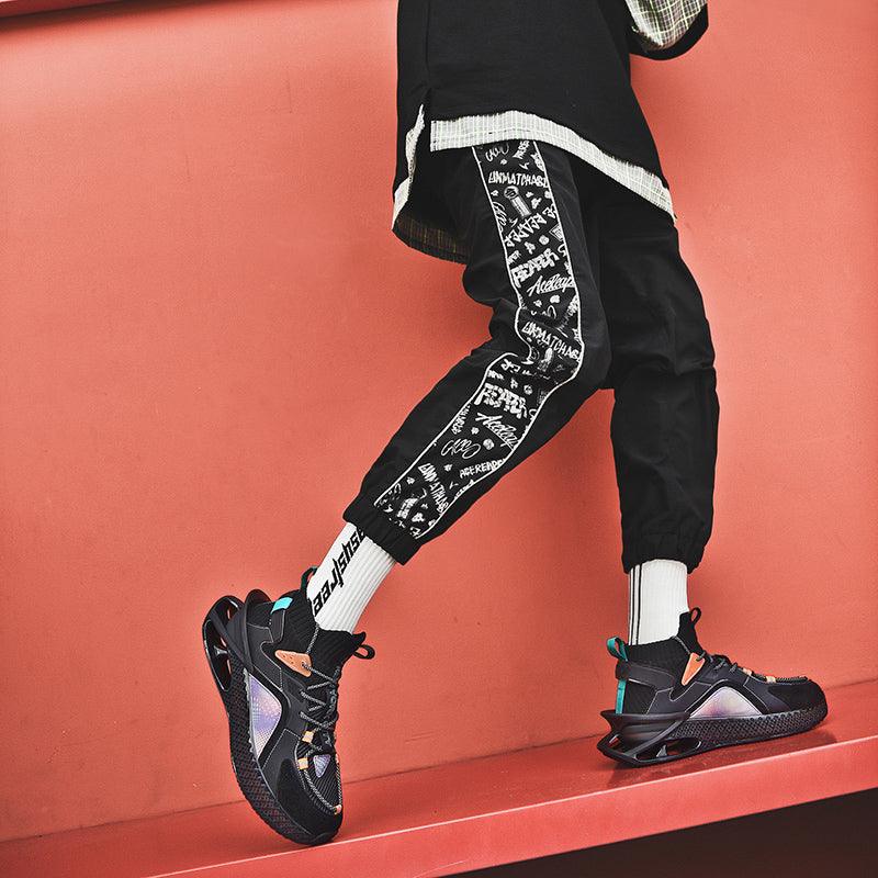 Casual Sports Socks Knit Men's Soft And Breathable Walking Fashion Luminous Sports High Top Fashion Sneakers Running Gym Sports Walking Non Slip Shoes Breathable Stylish Modern Unisex Sneakers Stevvex
