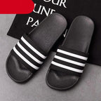 Casual Summer Modern Design Men Slippers Soft Black White Stripes Pattern Flip Flops Casual Summer Outdoor Slides For Women Stevvex