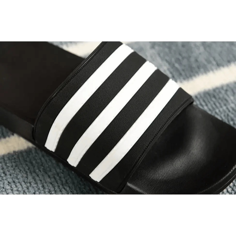 Casual Summer Modern Design Men Slippers Soft Black White Stripes Pattern Flip Flops Casual Summer Outdoor Slides For Women Stevvex