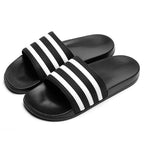 Casual Summer Modern Design Men Slippers Soft Black White Stripes Pattern Flip Flops Casual Summer Outdoor Slides For Women Stevvex