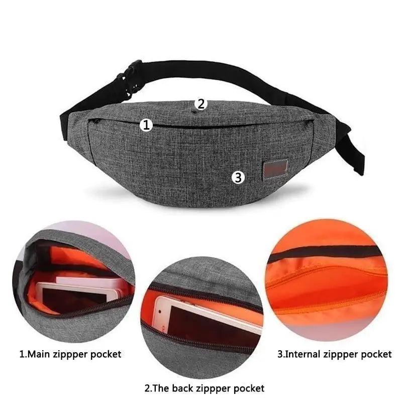Casual Water Resistant Durable Polyester Small Outdoor Lightweight Crossbody Fanny Pack For Men Cool Sports Waist Bag Stevvex