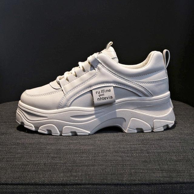Casual Winter Women Thick Sneakers White Shoes Autumn Winter Fashion Platform Shoes Female Lace Up Rainbow Vulcanized Shoes Comfy Fashion Sneakers Breathable Athletic Casual Shoes Stevvex