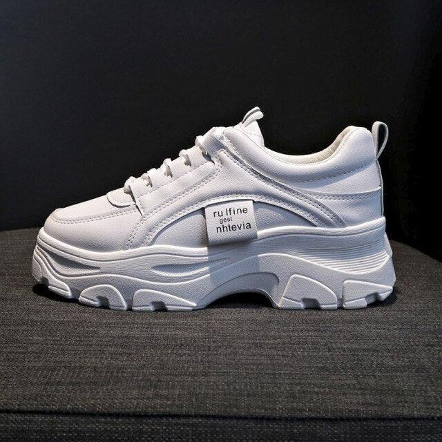 Casual Winter Women Thick Sneakers White Shoes Autumn Winter Fashion Platform Shoes Female Lace Up Rainbow Vulcanized Shoes Comfy Fashion Sneakers Breathable Athletic Casual Shoes Stevvex