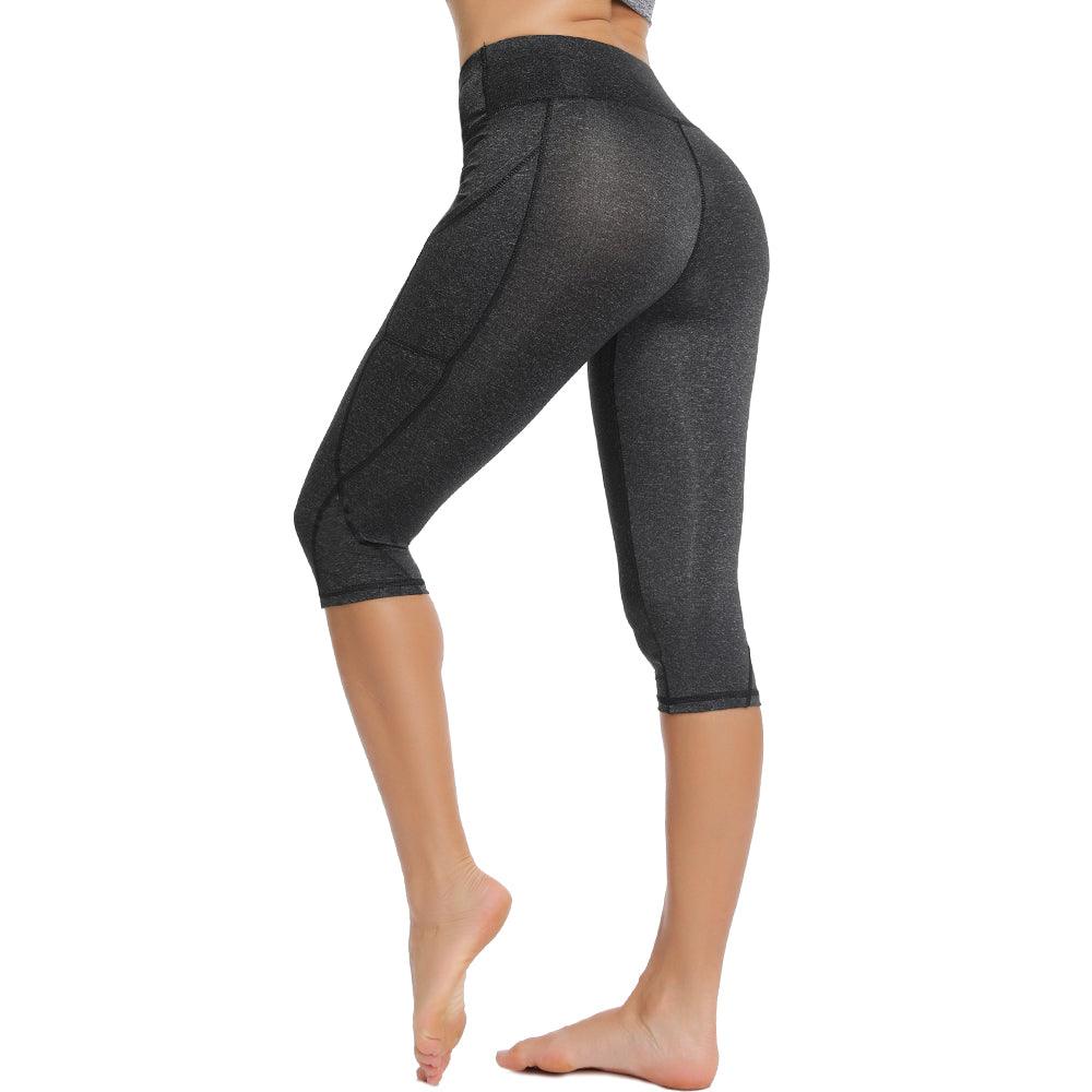 Casual Women's Yoga Pants Gym Fitness Sports Cropped Leggings Pocket Slim Pants Female Solid Color Women's Seamless Scrunch Legging Workout Leggings For Women Lift Tight Gym Yoga Home Pants Stevvex