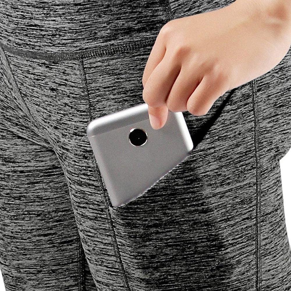 Casual Women's Yoga Pants Gym Fitness Sports Cropped Leggings Pocket Slim Pants Female Solid Color Women's Seamless Scrunch Legging Workout Leggings For Women Lift Tight Gym Yoga Home Pants Stevvex