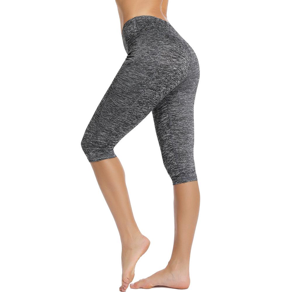 Casual Women's Yoga Pants Gym Fitness Sports Cropped Leggings Pocket Slim Pants Female Solid Color Women's Seamless Scrunch Legging Workout Leggings For Women Lift Tight Gym Yoga Home Pants Stevvex