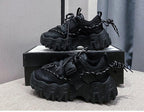 Casual Womens Blue Sneakers High Heels Platform Sports Shoes Autumn Thick Bottom Walking Breathable Vulcanized Shoes Luxury Tennis Sneakers Trainers Lace Up Fashion Design Stevvex
