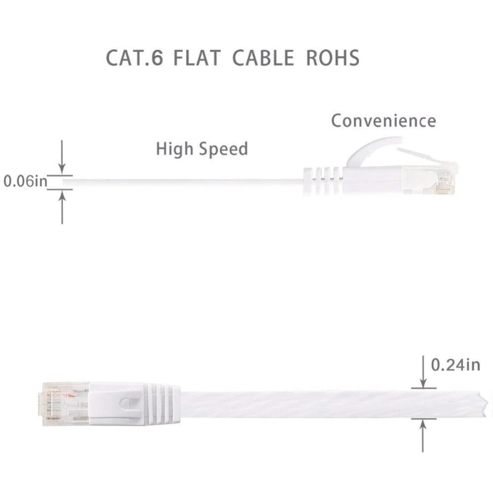Cat6 RJ45 Network LAN Ethernet Flat Cable Computer UTP Patch Cord For Router Network Ethernet Cable Plated RJ45 Connectors Ethernet LAN Cable Stevvex