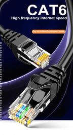 Cat6 Round Ethernet Cable RJ45 Cat6 Lan Cable Internet Modem Laptop Router Network Ethernet Cable Plated RJ45 Connectors Ethernet LAN Cable For Laptop Game Console Stevvex
