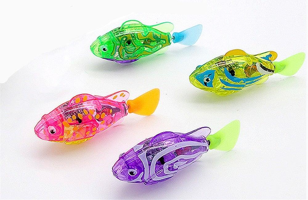 Cat Interactive Electric Fish Toy Water Cat Toy for Indoor Play Swimming Robot Fish Toy for Cat and Dog with LED Light  Pet Toys New Bath Toys Interactive Plastic Fish Toys Electronic Cat Toy Gift to Stimulate Your Pet's Hunter Instincts Stevvex