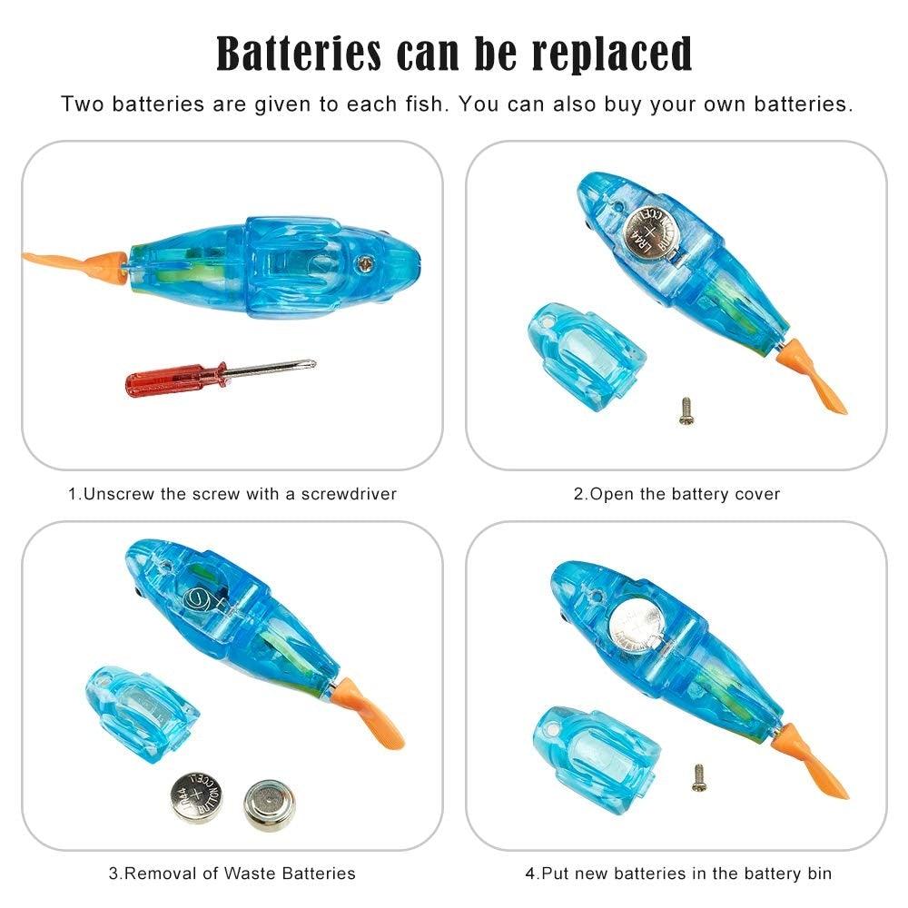 Cat Interactive Electric Fish Toy Water Cat Toy for Indoor Play Swimming Robot Fish Toy for Cat and Dog with LED Light  Pet Toys New Bath Toys Interactive Plastic Fish Toys Electronic Cat Toy Gift to Stimulate Your Pet's Hunter Instincts Stevvex