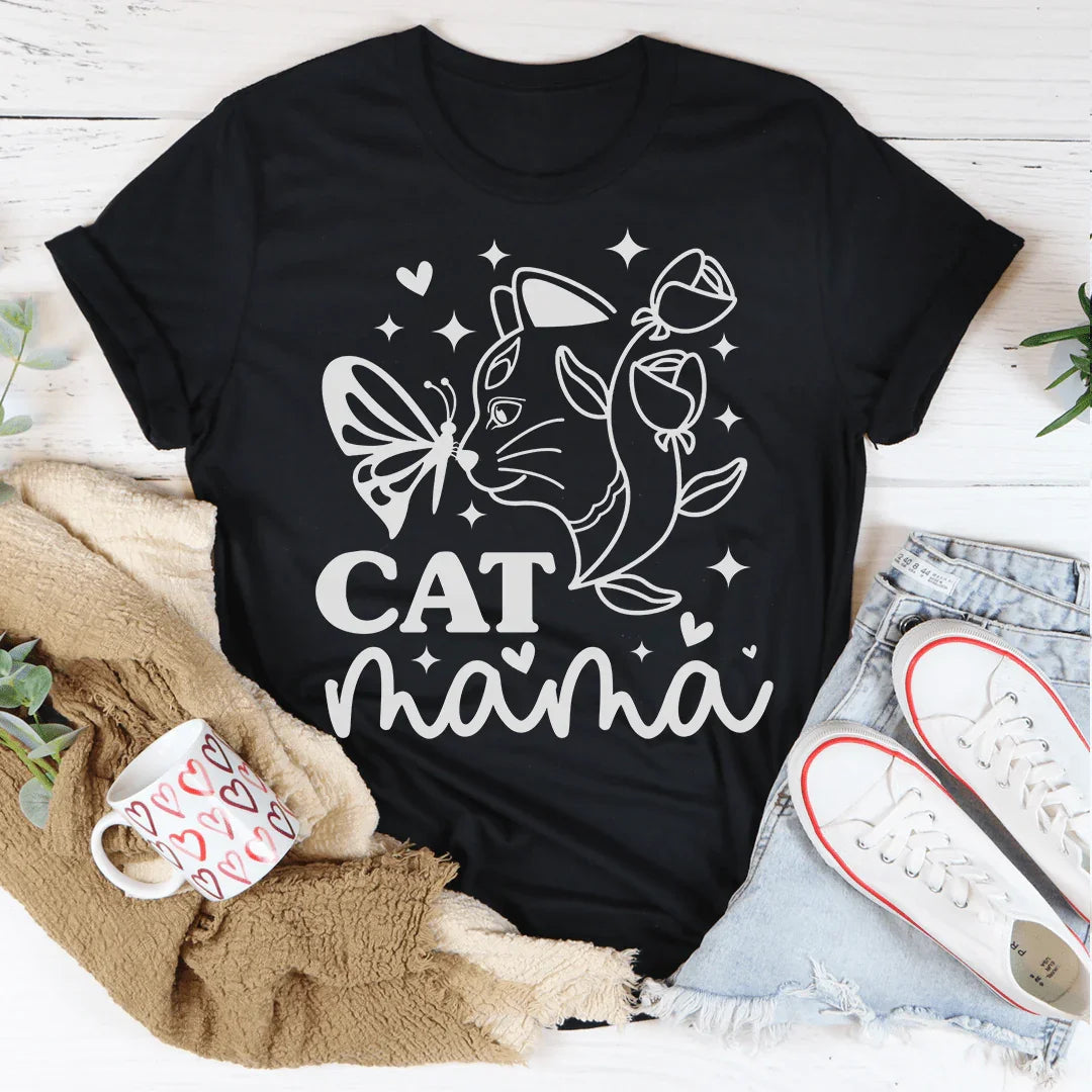 Cat Mama Tee Peachy Sunday