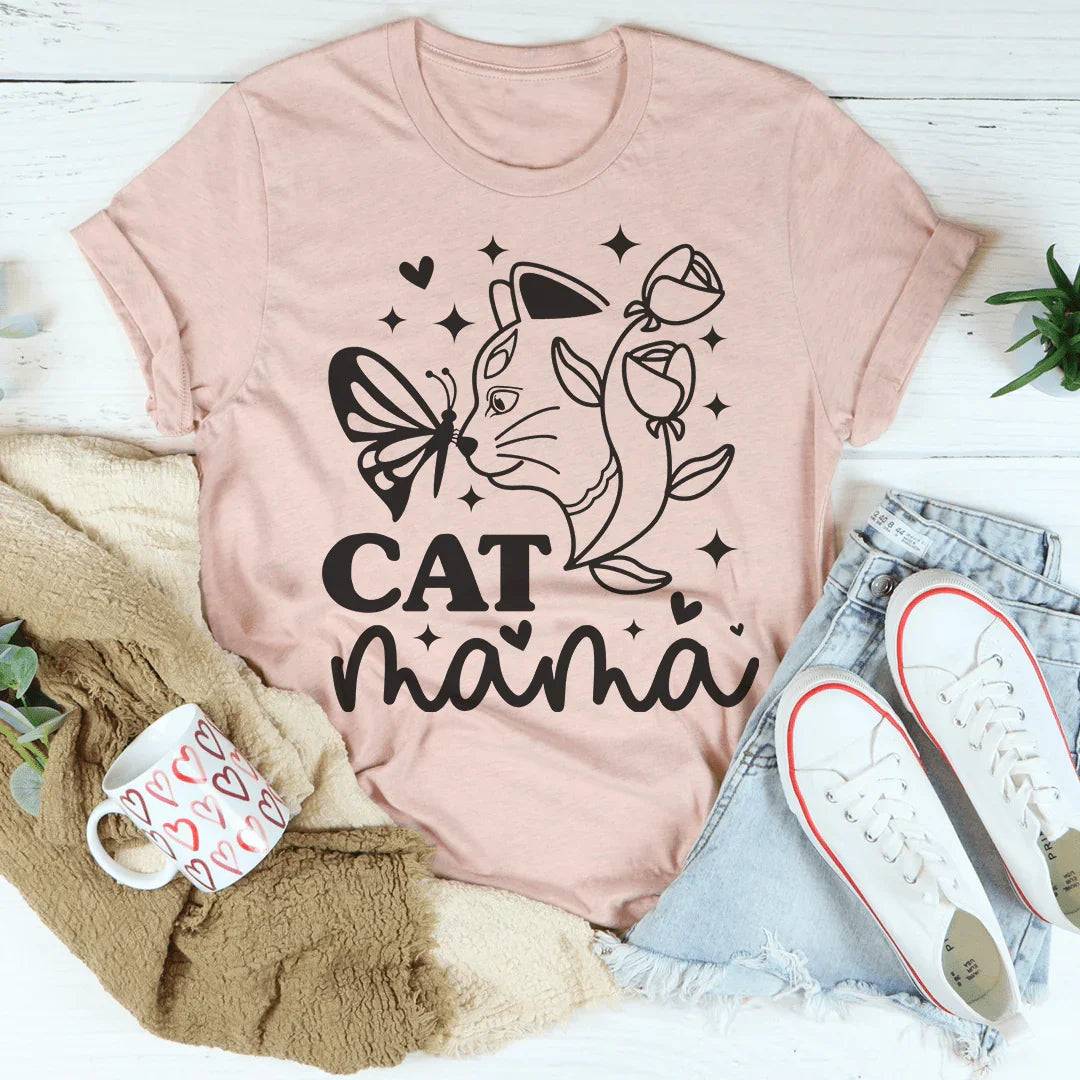 Cat Mama Tee Peachy Sunday