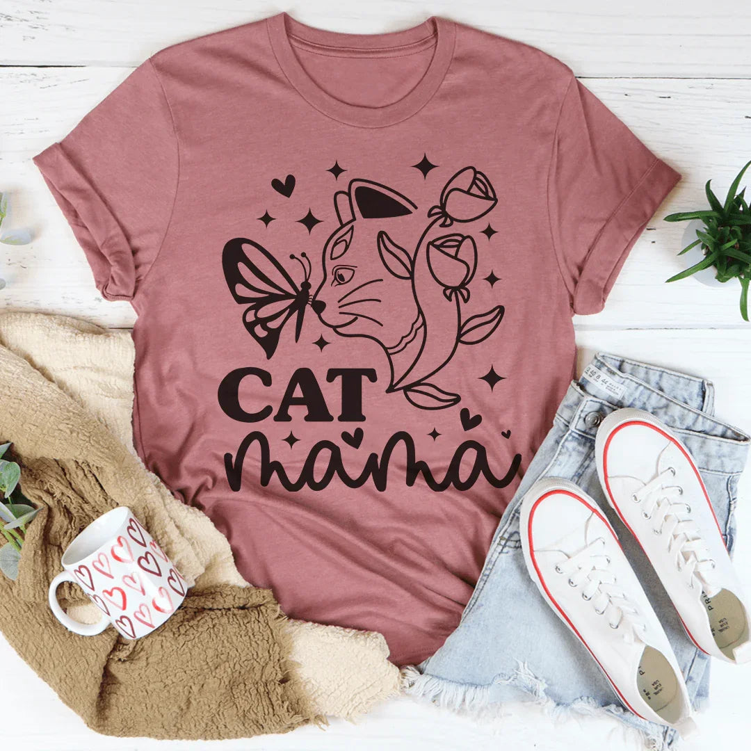 Cat Mama Tee Peachy Sunday