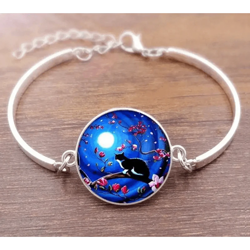Cat Star Under The Glass Charm Bracelet Convex Plane Photo Handmade Jewelry For Woman And Man Accessories - SJB-DIAMOND ELITES