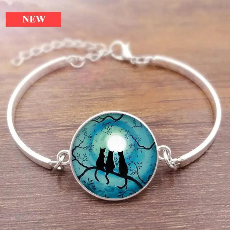 Cat Star Under The Glass Charm Bracelet Convex Plane Photo Handmade Jewelry For Woman And Man Accessories - SJB-DIAMOND ELITES