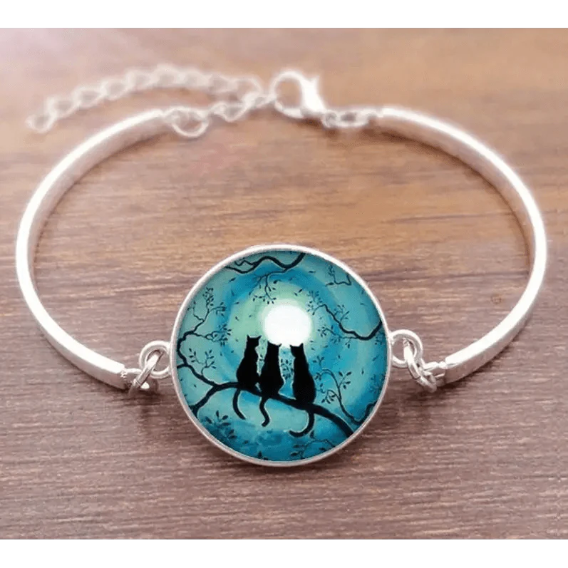 Cat Star Under The Glass Charm Bracelet Convex Plane Photo Handmade Jewelry For Woman And Man Accessories - SJB-DIAMOND ELITES