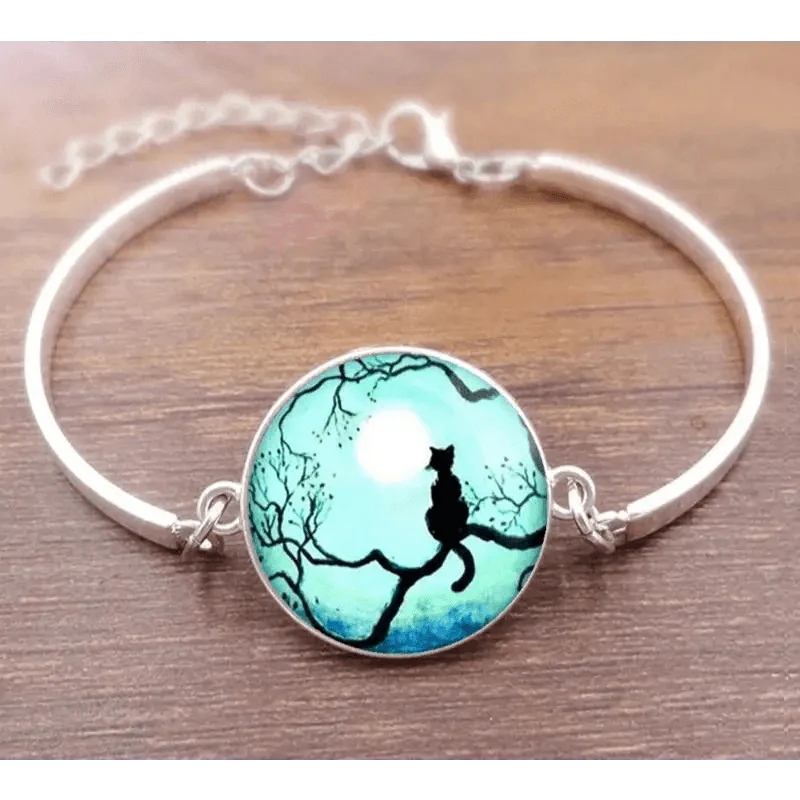 Cat Star Under The Glass Charm Bracelet Convex Plane Photo Handmade Jewelry For Woman And Man Accessories - SJB-DIAMOND ELITES