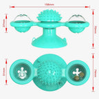 Cat Windmill Toy Funny Massage Rotatable Cat Toys With Catnip LED Ball Teeth Cleaning Pet Newest Windmill Cat Toy with LED and Catnip Ball Cat Turntable Teasing Interactive Toy with a Suction Cup Base Can be Cleaned Rotary Massage Tickle Anti-bite Toy Stevvex