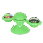 Cat Windmill Toy Funny Massage Rotatable Cat Toys With Catnip LED Ball Teeth Cleaning Pet Newest Windmill Cat Toy with LED and Catnip Ball Cat Turntable Teasing Interactive Toy with a Suction Cup Base Can be Cleaned Rotary Massage Tickle Anti-bite Toy Stevvex