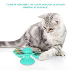 Cat Windmill Toy Funny Massage Rotatable Cat Toys With Catnip LED Ball Teeth Cleaning Pet Newest Windmill Cat Toy with LED and Catnip Ball Cat Turntable Teasing Interactive Toy with a Suction Cup Base Can be Cleaned Rotary Massage Tickle Anti-bite Toy Stevvex