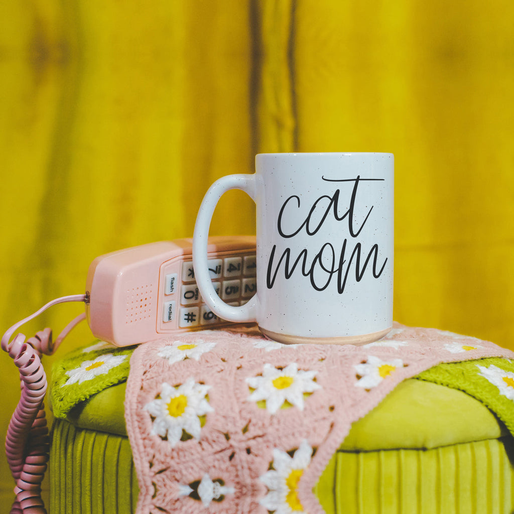 Cat Mom Mug 16oz Ceramic Coffee Cup Funny Cat Lover Gift Dishwasher Safe BandsCo Straps
