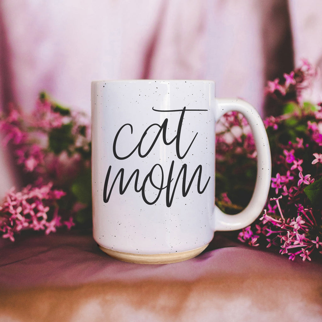 Cat Mom Mug 16oz Ceramic Coffee Cup Funny Cat Lover Gift Dishwasher Safe BandsCo Straps