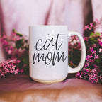Cat Mom Mug 16oz Ceramic Coffee Cup Funny Cat Lover Gift Dishwasher Safe BandsCo Straps