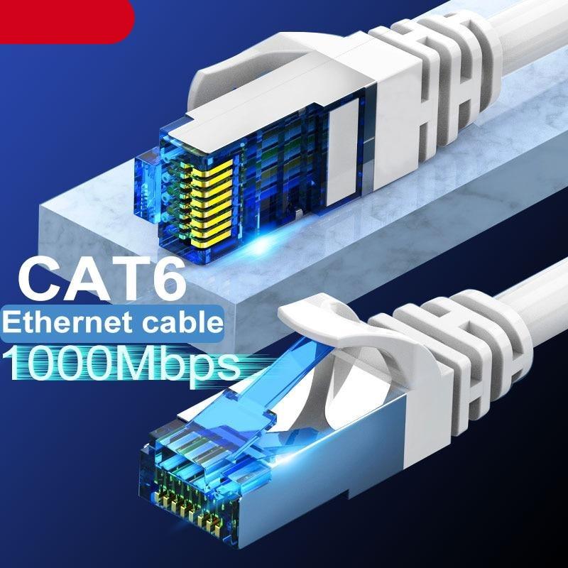 Cat6 Round Ethernet Cable RJ45 Cat6 Lan Cable Internet Modem Laptop Router Network Ethernet Cable Plated RJ45 Connectors Ethernet LAN Cable For Laptop Game Console Stevvex