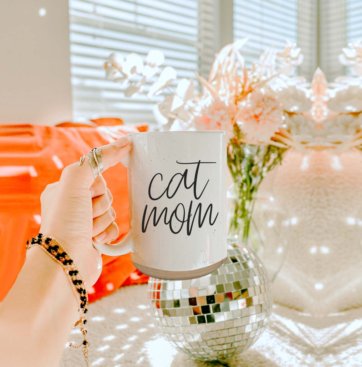 Cat Mom Mug 16oz Ceramic Coffee Cup Funny Cat Lover Gift Dishwasher Safe BandsCo Straps