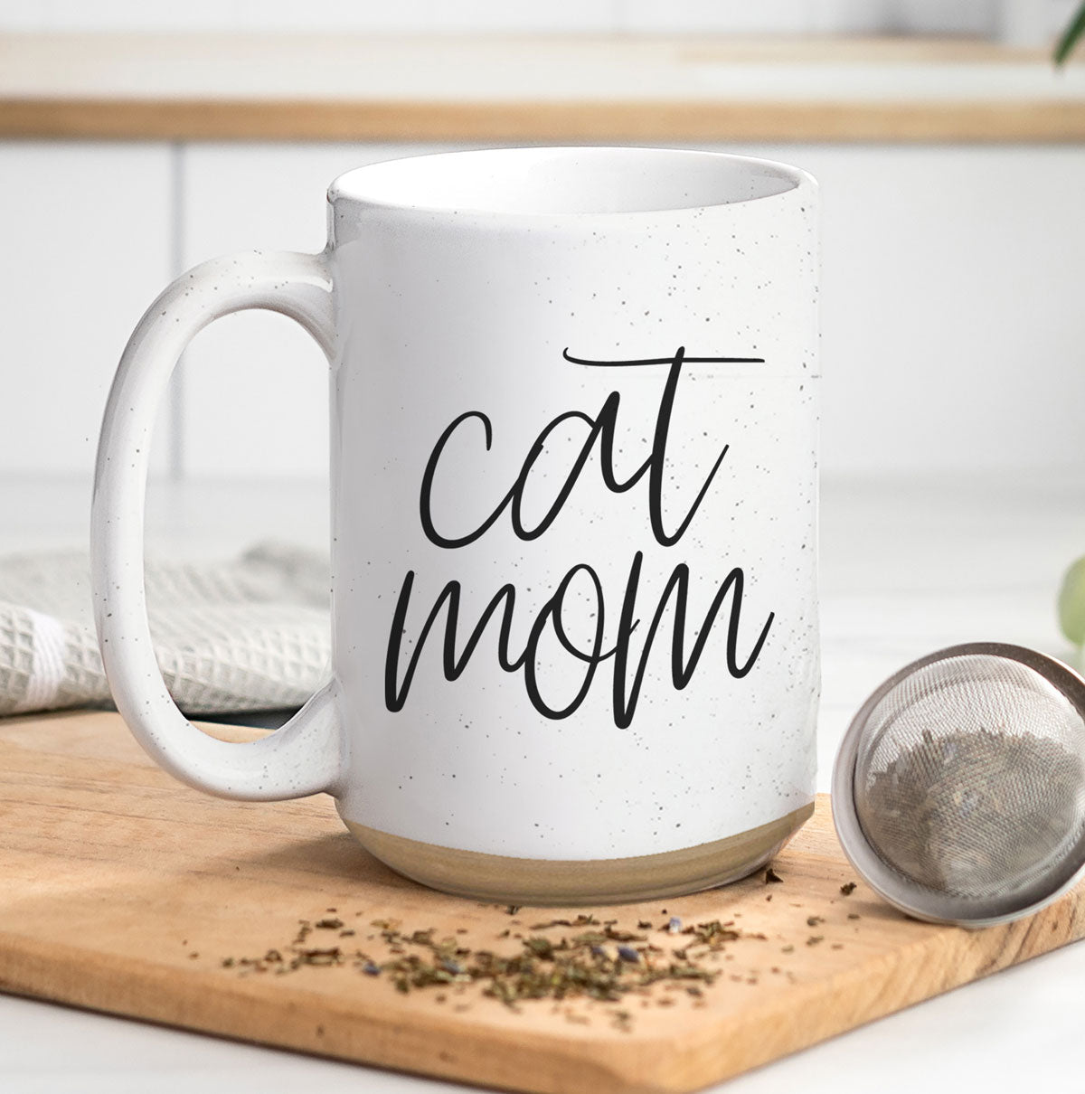 Cat Mom Mug 16oz Ceramic Coffee Cup Funny Cat Lover Gift Dishwasher Safe BandsCo Straps