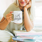 Cat Mom Mug 16oz Ceramic Coffee Cup Funny Cat Lover Gift Dishwasher Safe BandsCo Straps
